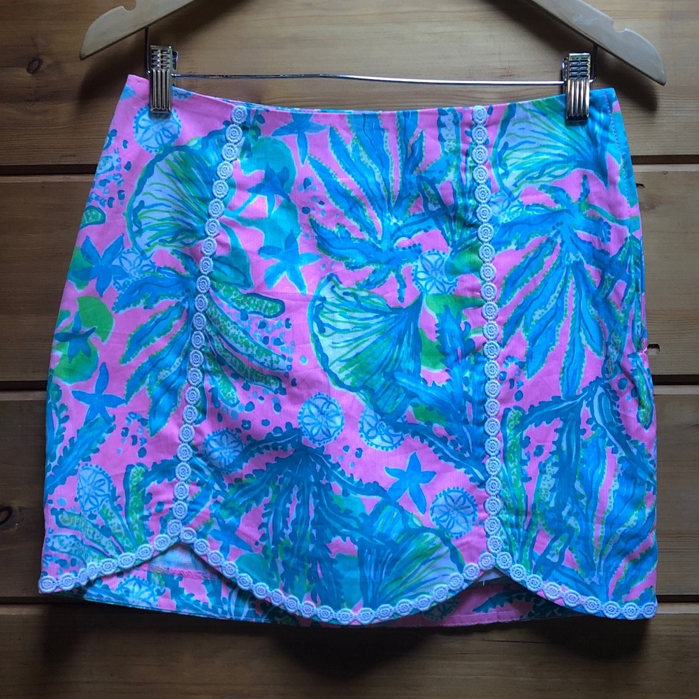Lilly Pulitzer Patty Sea Coral Skirt Size 2